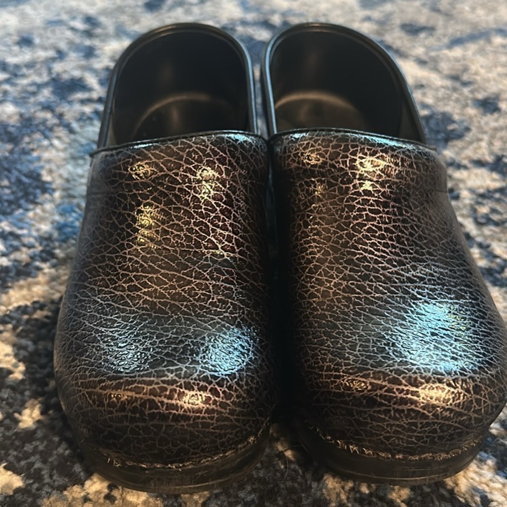 Dansk Black Textured Mules